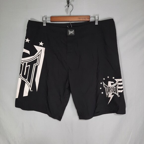 Tap Out Shorts Mens Size 38 Black Boxing MMA Martial Arts Adjustable Y2K 2000s - Picture 1 of 8